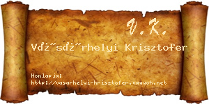 Vásárhelyi Krisztofer névjegykártya